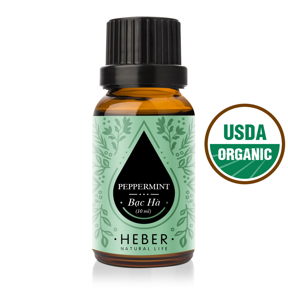 Tinh Dầu Bạc Hà Peppermint Essential Oil Heber Natural Life, Thiên Nhiên Nguyên Chất Cao Cấp, Xông Thơm Phòng, Hương Dịu Nhẹ