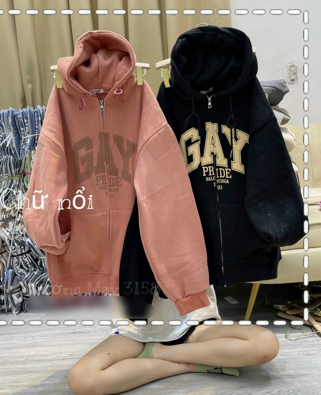 Áo hoodie cặp đội - chất nỉ mịn - thiết kế hoạ tiết chữ in cá tính