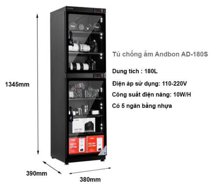 Tủ chống ẩm Andbon AD-180S(180 lít)