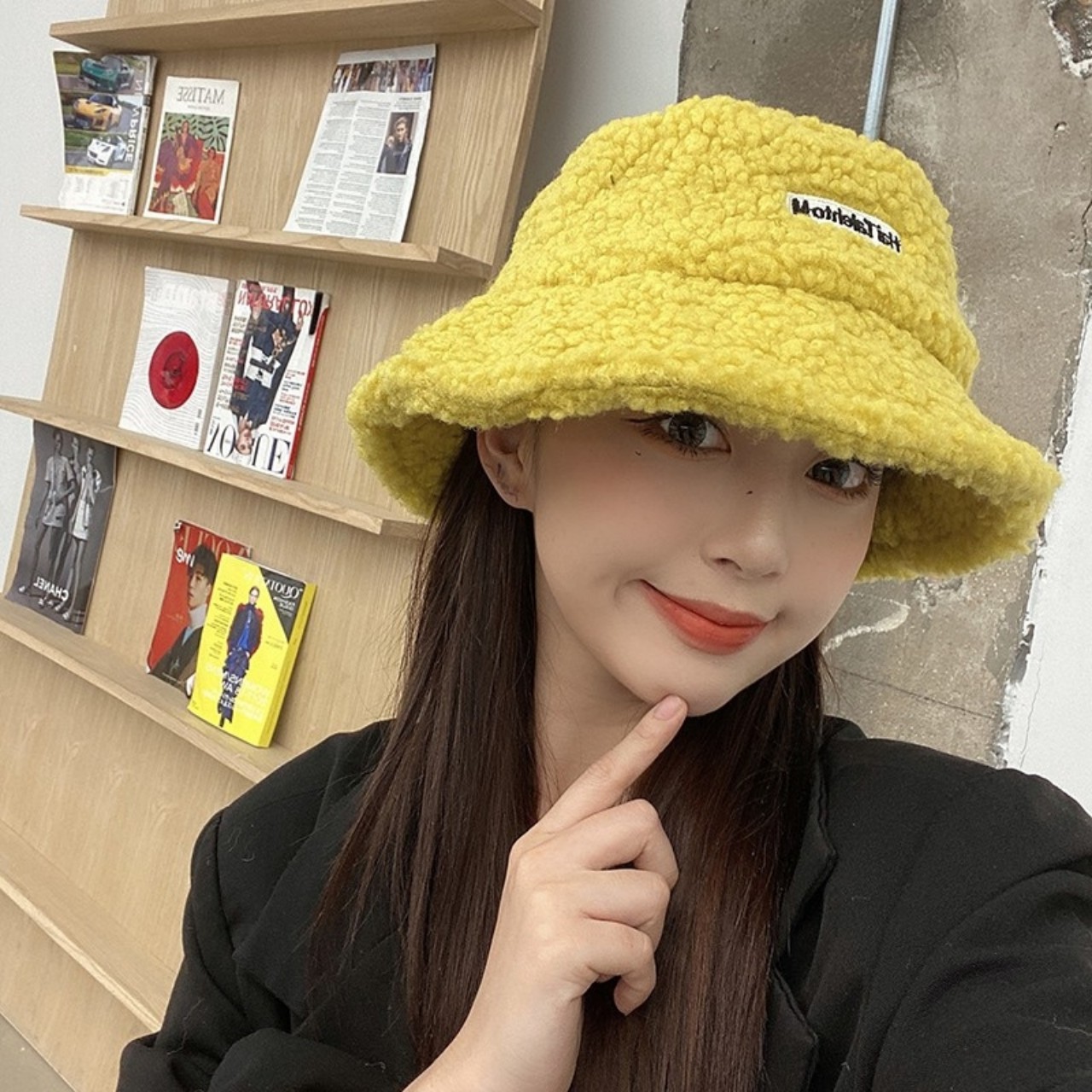 [SẴN]-☘ Mũ nón bucket lông cừu Ulzzang 01