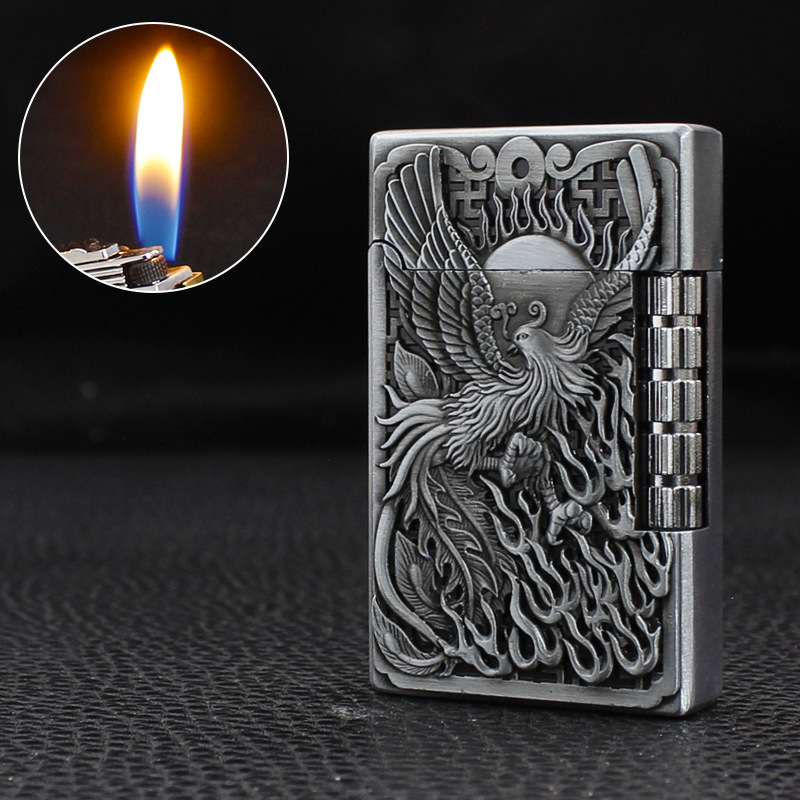 Gas torch DuPont Phoenix flame lighter (gold-silver) gas torch box casual flame lighter