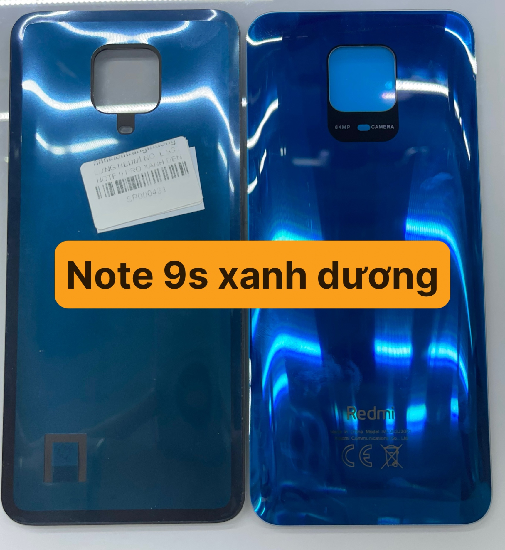 Nắp lưng, kính lưng redmi note 9s có keo dán sẵn zin