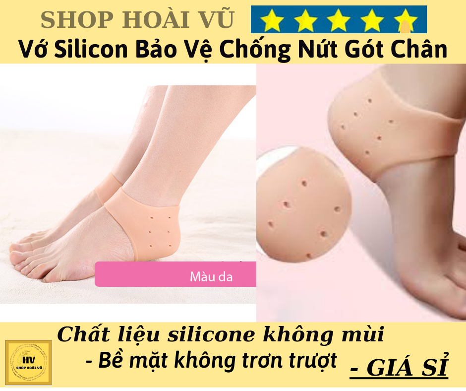 [HCM]Tất Vớ Silicon Bảo Vệ Chống Nứt Gót Chân  1 Đôi  (Màu Da)