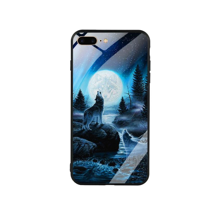 [HCM]Ốp lưng Iphone 7 Plus / 8 Plus - mặt Kính Cường Lực - 03004 0485 Wolf04