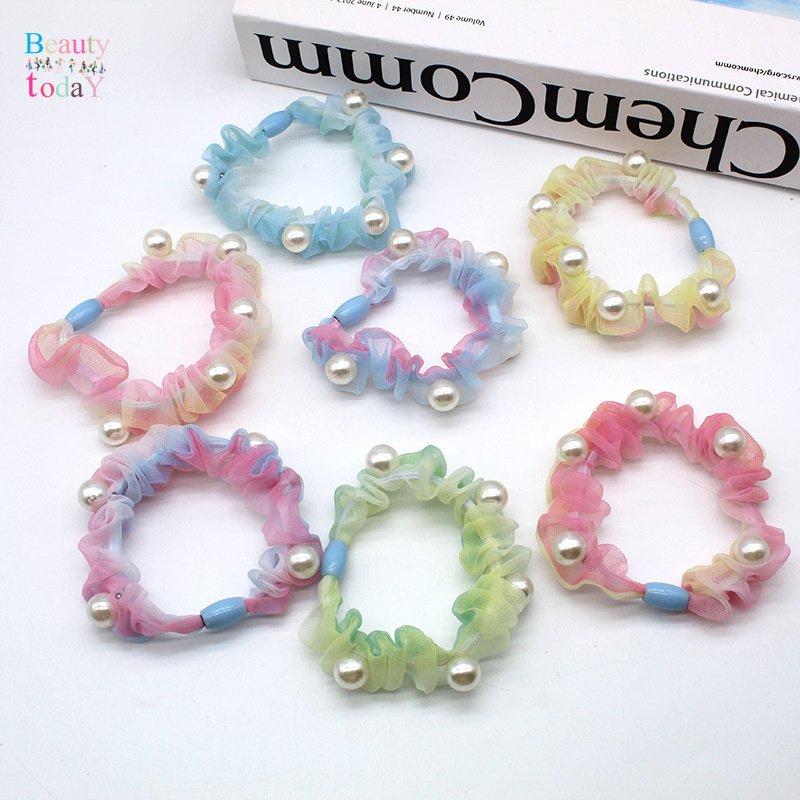 COMBO 03 CỘT TÓC SCRUNCHIES VOAN RAINBOW MIX NGỌC