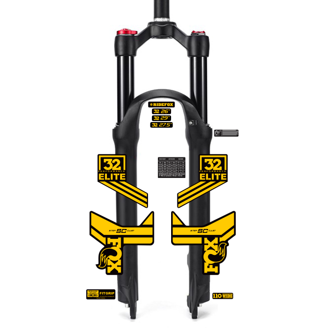 tem decal dán phuộc xe đạp địa hình Fox 32 sc elite 2018 | cheetahdecals.com