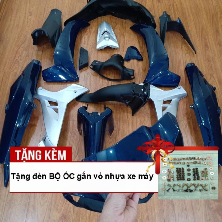 [TẶNG TEM] Bộ dàn áo xe SIRIUS màu Xanh nhớt - phanh Đĩa, Tặng kèm bộ ốc theo xe - có TẶNG THÊM BỘ TEM xịn