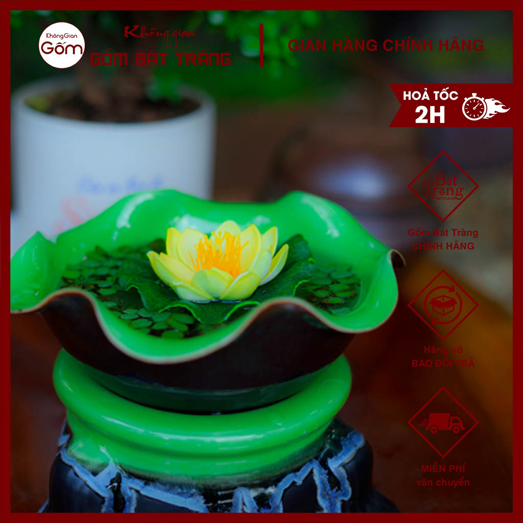 Bát thả sen thả hoa bát minh đường tụ thủy bát tắm phật - trung hanh bat trang ceramics