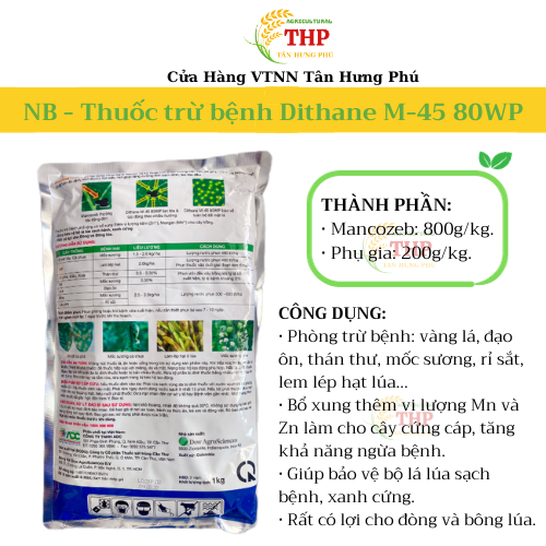 Thuốc trừ bệnh Dithane M45 80WP gói 1kg (ADC)