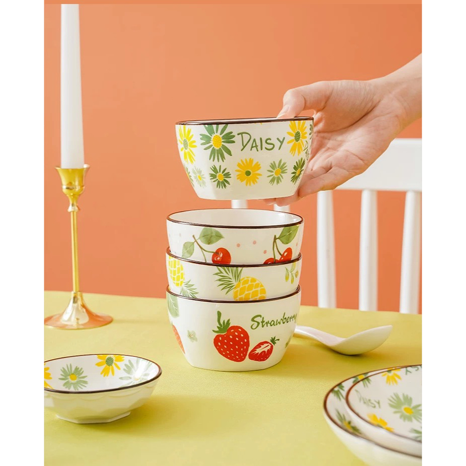 Bát sứ Decor, Bát ăn cơm, Hoa quả cực xinh