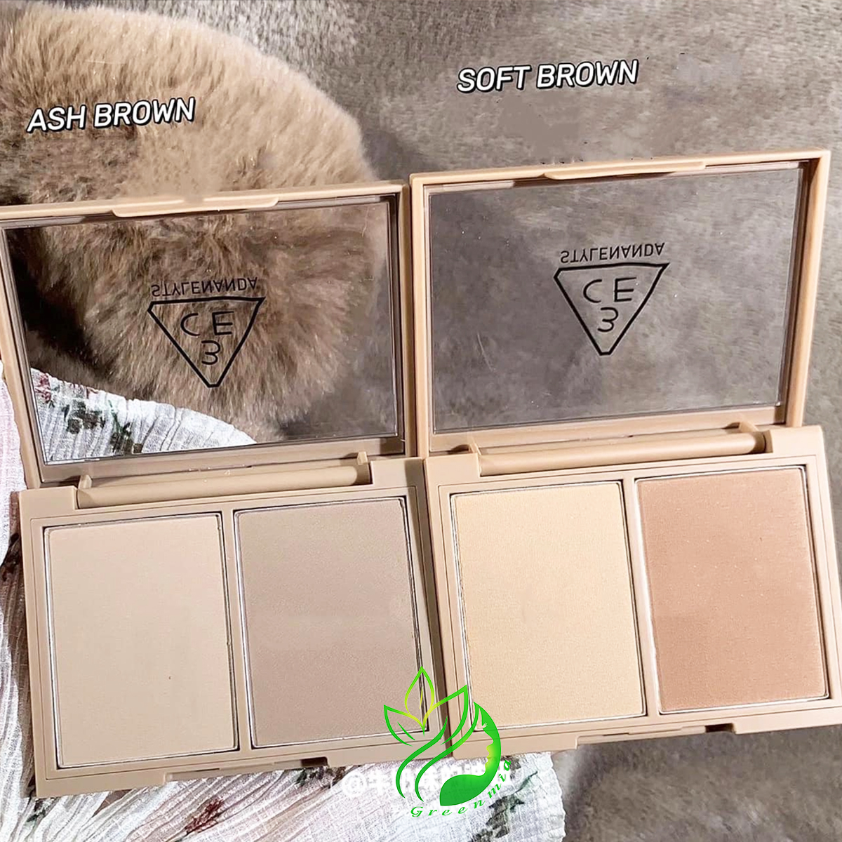 Phấn Tạo Khối 3CE Contour Shading 8.5g #SOFT BROWN #ASH BROWN [CHÍNH HÃNG CHECK HIDDEN TAG]