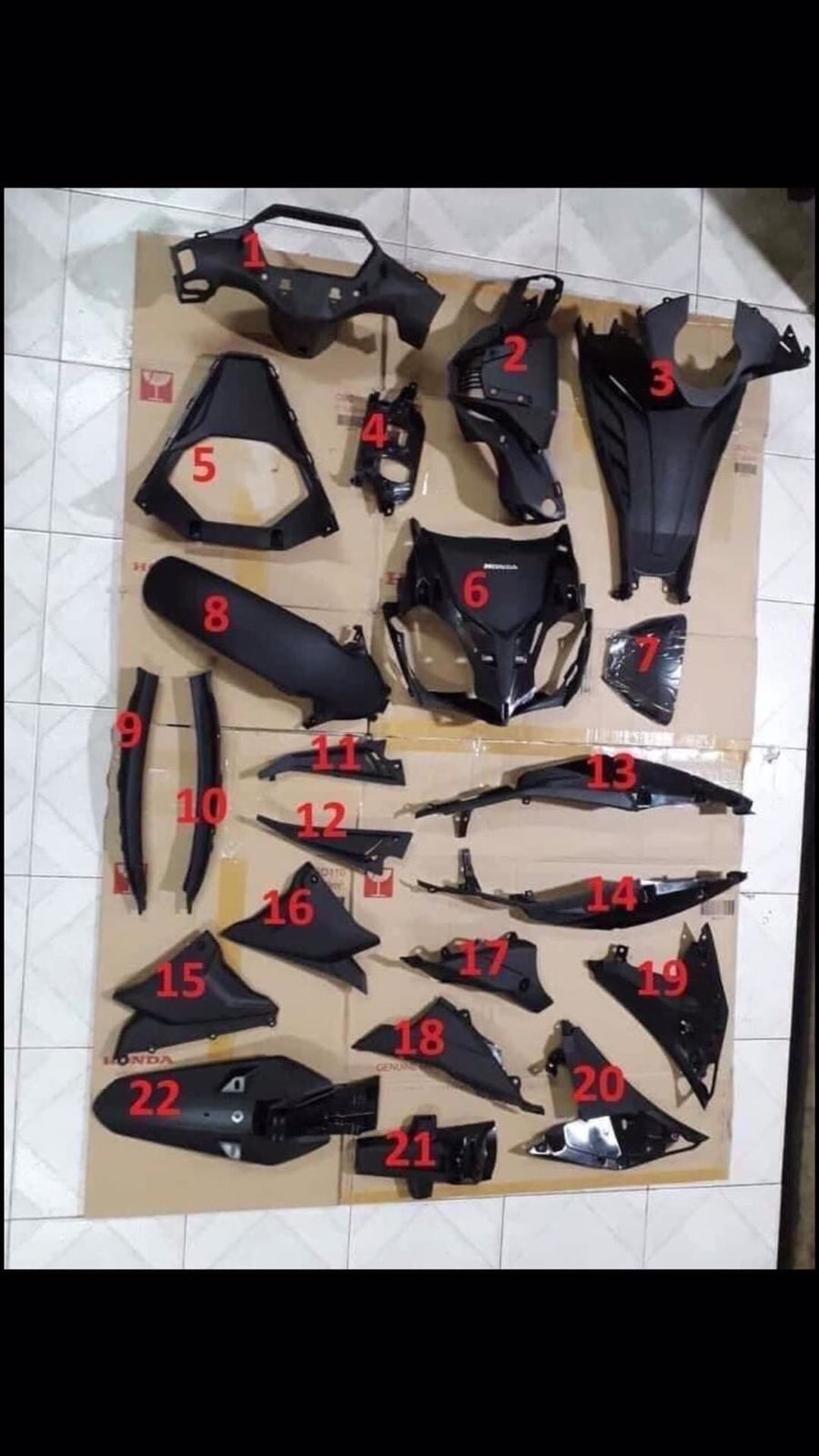 Dàn áo đen nhám zin hãng honda xe winner x ver 2 đời 2019 2020 2021 và có bán lẻ