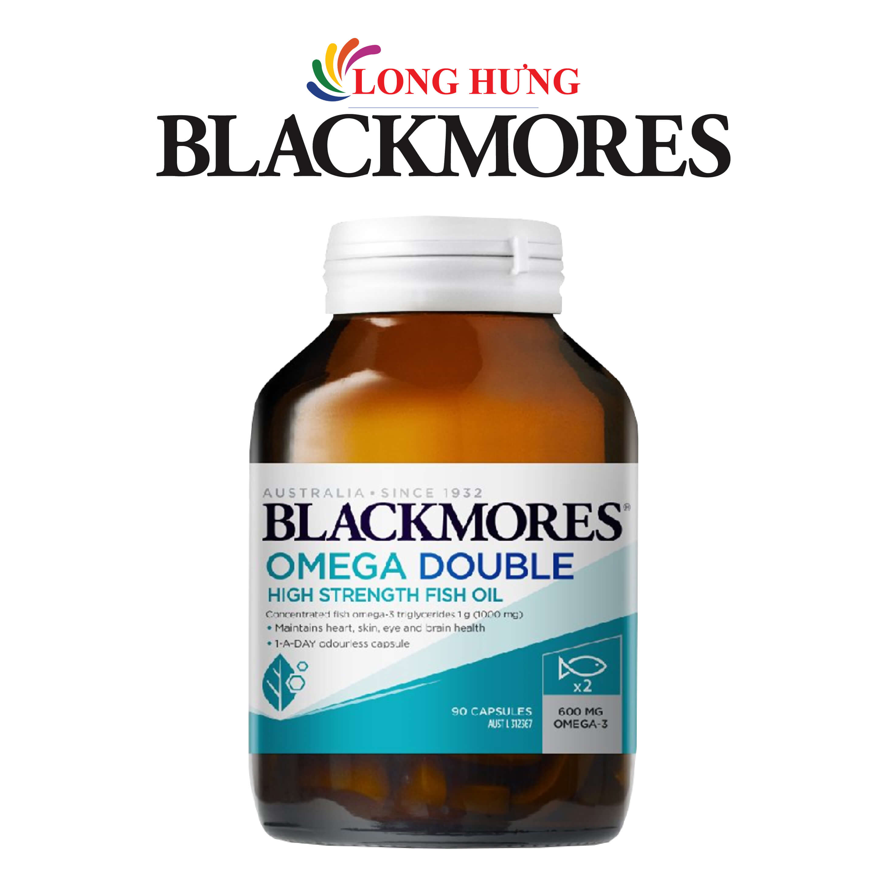 Viên uống Blackmores Omega Double High Strength Fish Oil hỗ trợ tim mạch