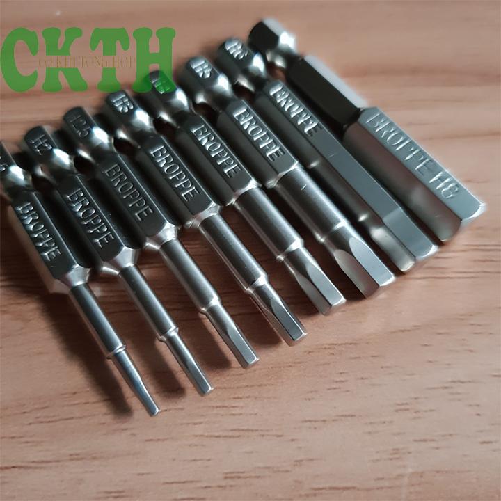 Bộ 8 đầu lục giác dài 50mm dành cho khoan, máy bắn vít