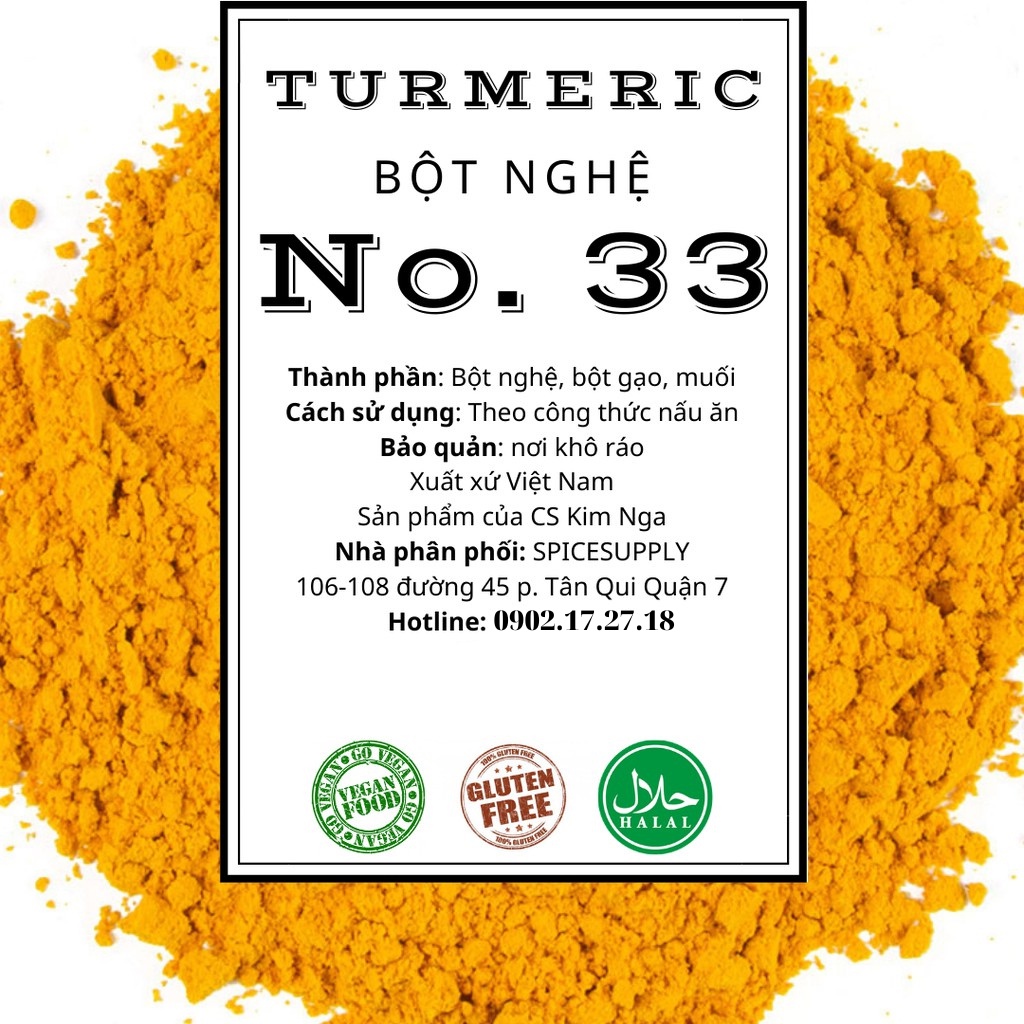 Bột Nghệ Thực Phẩm Ướp Thịt Cà Ri Vàng 1Kg (Turmeric Powder)