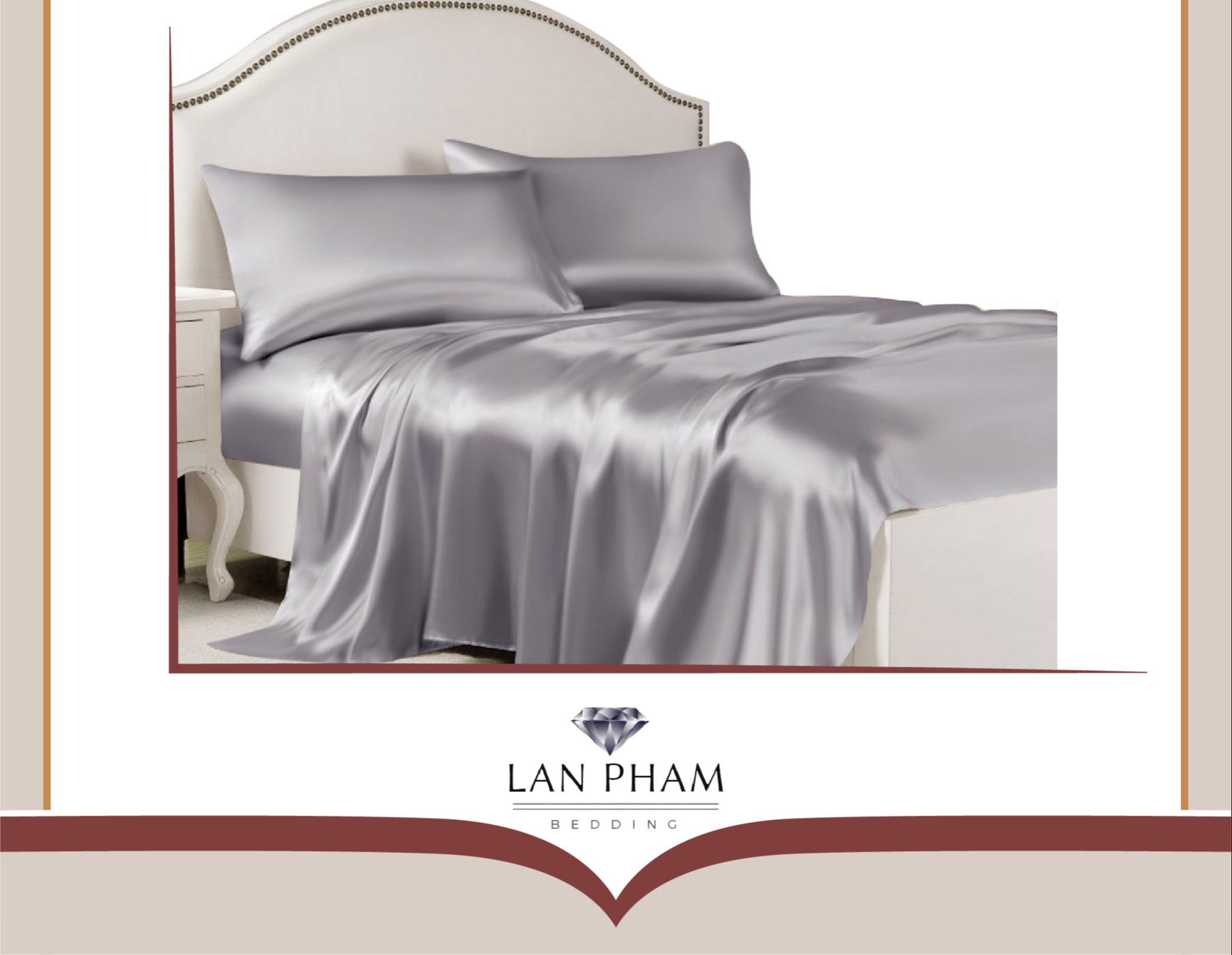 Chăn lẻ phi lụa màu xám ghi cao cấp mềm mại lan pham bedding