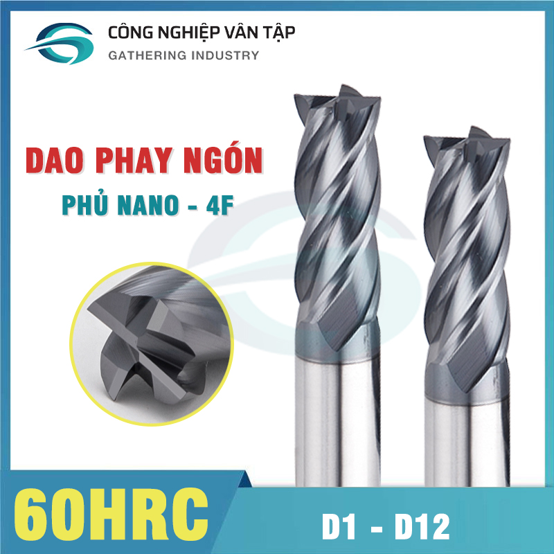 Dao phay ngón 4F 60HRC, dao phay gia công thép sắc bén và chống mài mòn