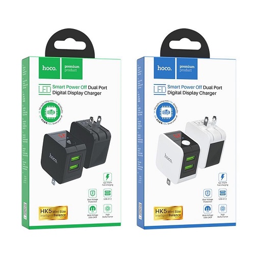 Cóc sạc nhanh tự ngắt 2 cổng USB
