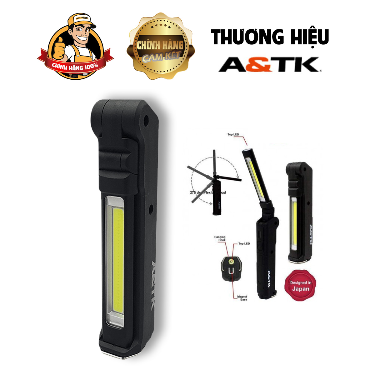 [HCM]Đèn pin 2.000mAh 3.7V A&TK CZR-004