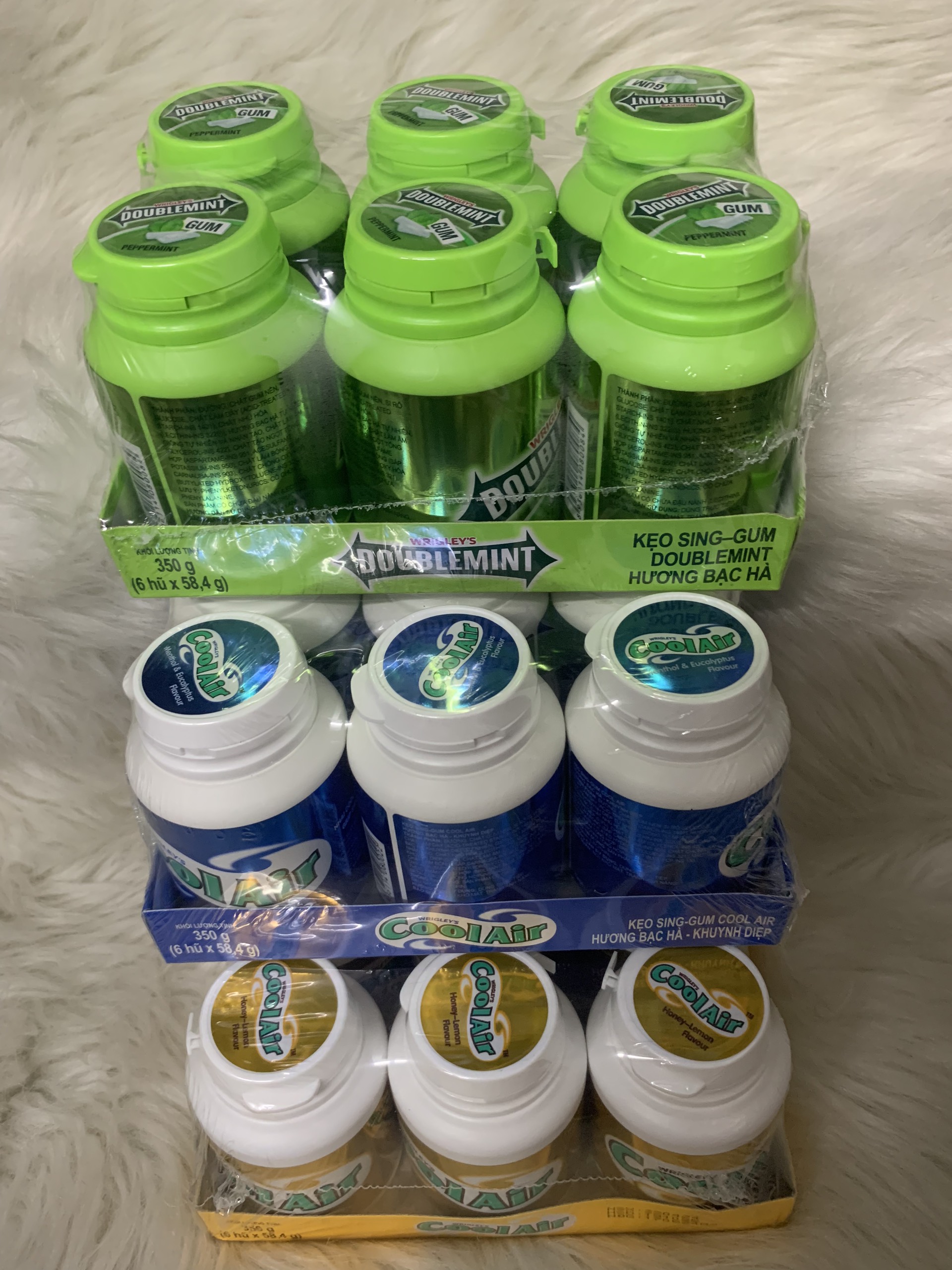 COMBO 6 HỦ KẸO SINGUM COOL-AIR/ DOUBLEMINT  (58.4g/hủ)