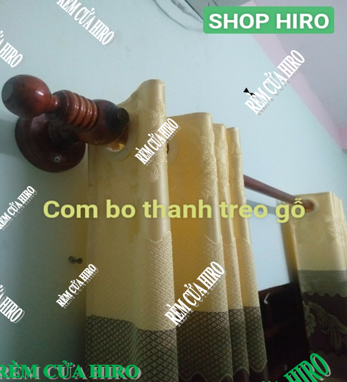 bộ thanh treo rèm cửa màn cửa bằng gỗ thông nhiều kích thước