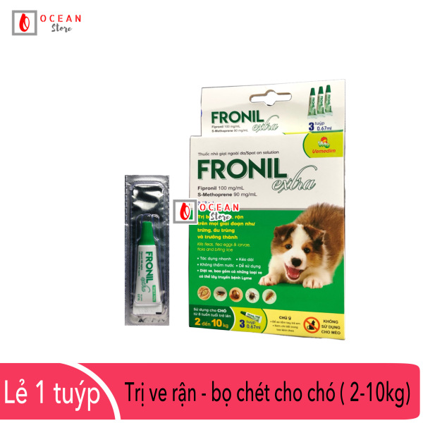 Fronil Extra nhỏ gáy hết ve rận, bọ chét cho chó (size 2-10kg) (VMD) - Lẻ 1 tuyp. ( 1 tubes. no box)