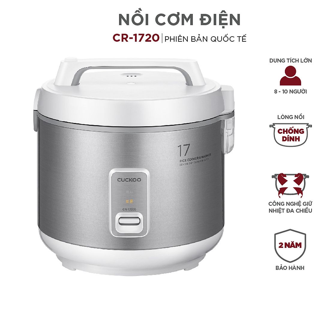 Cuckoo rice cooker 3 liter cr-1720-pot heart anti-adhesive, suitable for large homes on 6 people and kitchen food industrial, rice cooking delicious and Fast Nine-genuine goods safety Mart official
