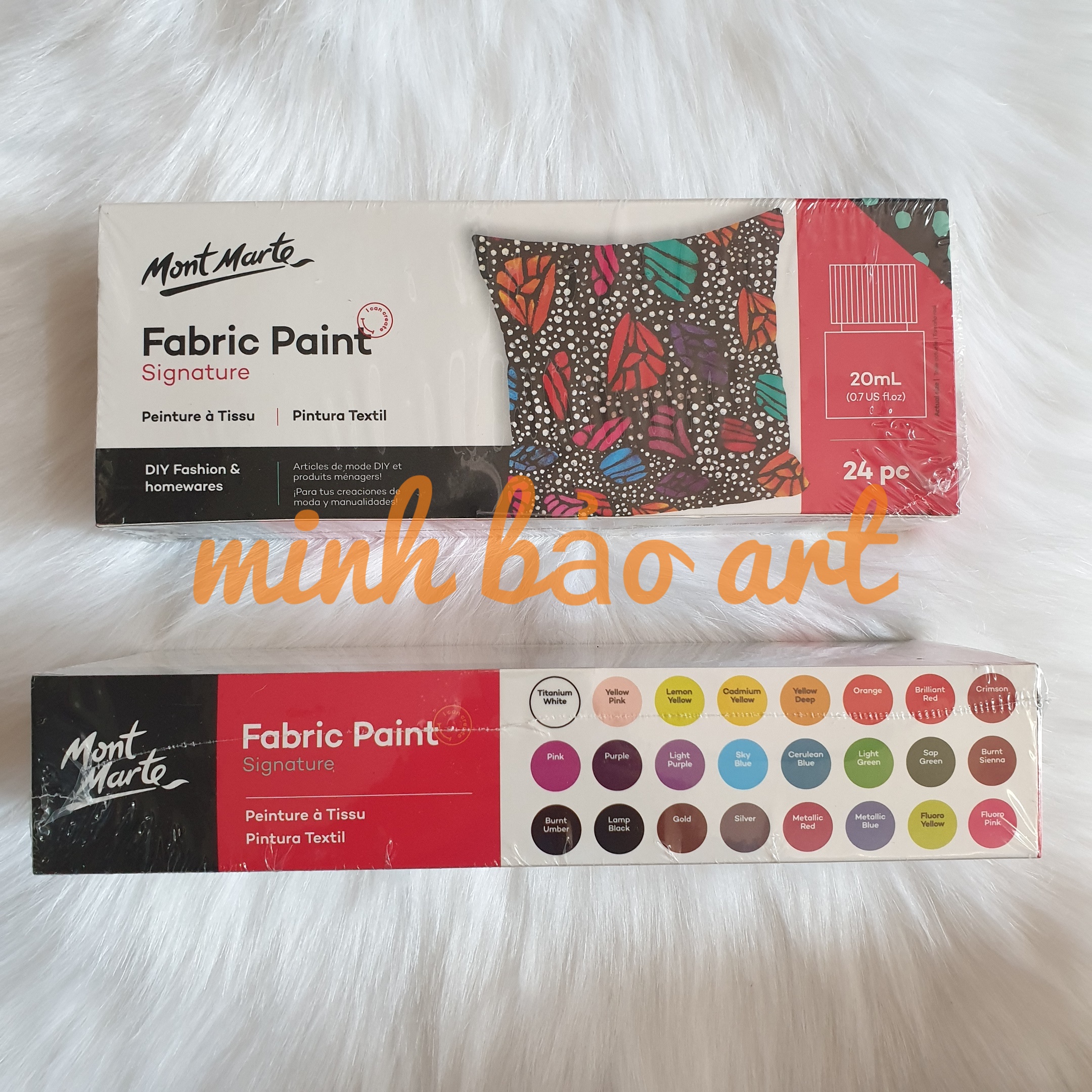 [HCM]MÀU VẼ VẢI MONT MARTE BỘ 8/12/20/24 MÀU X 20 ML (FABRIC PAINT)