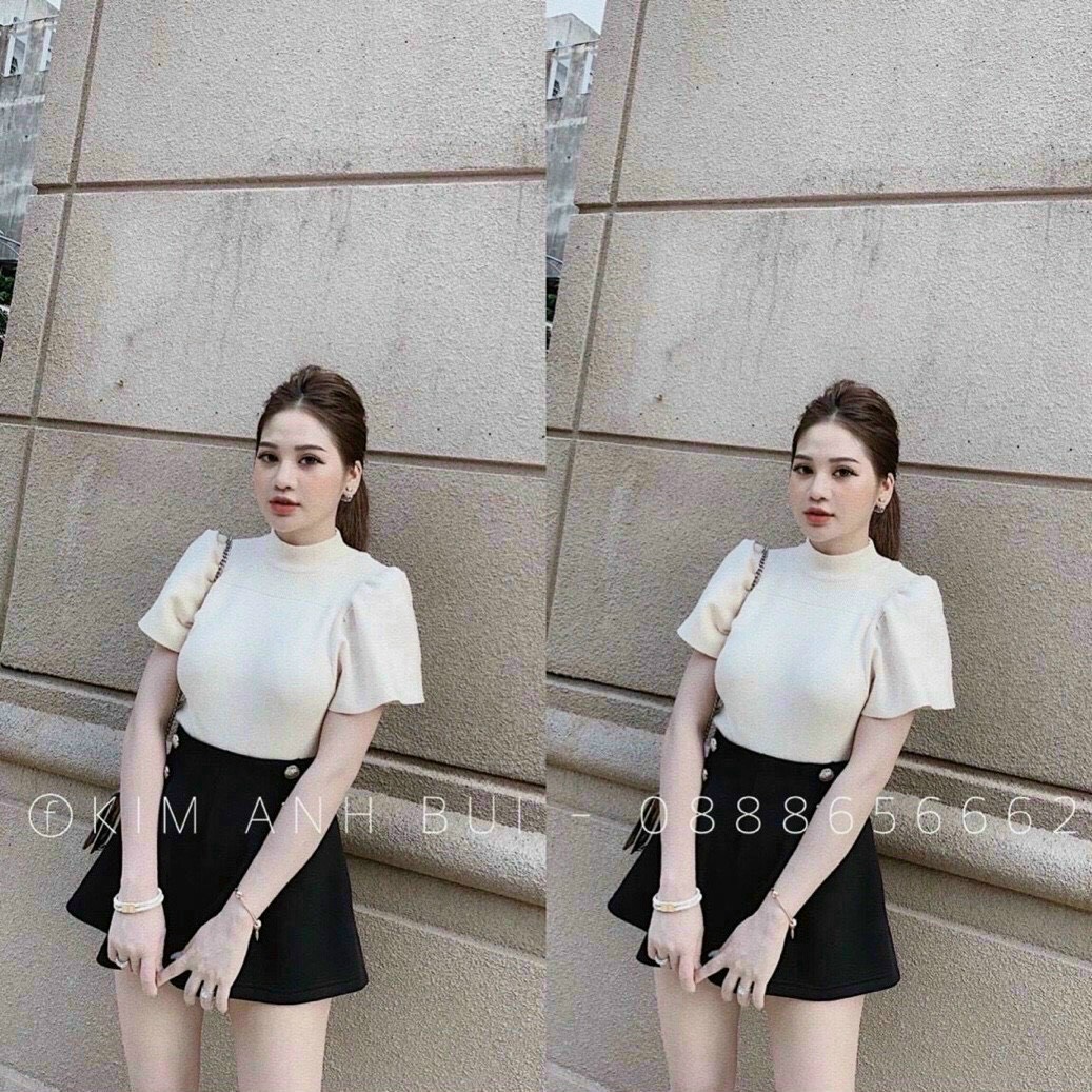 Áo thun gân len cổ cao tay cánh dơi siêu hot