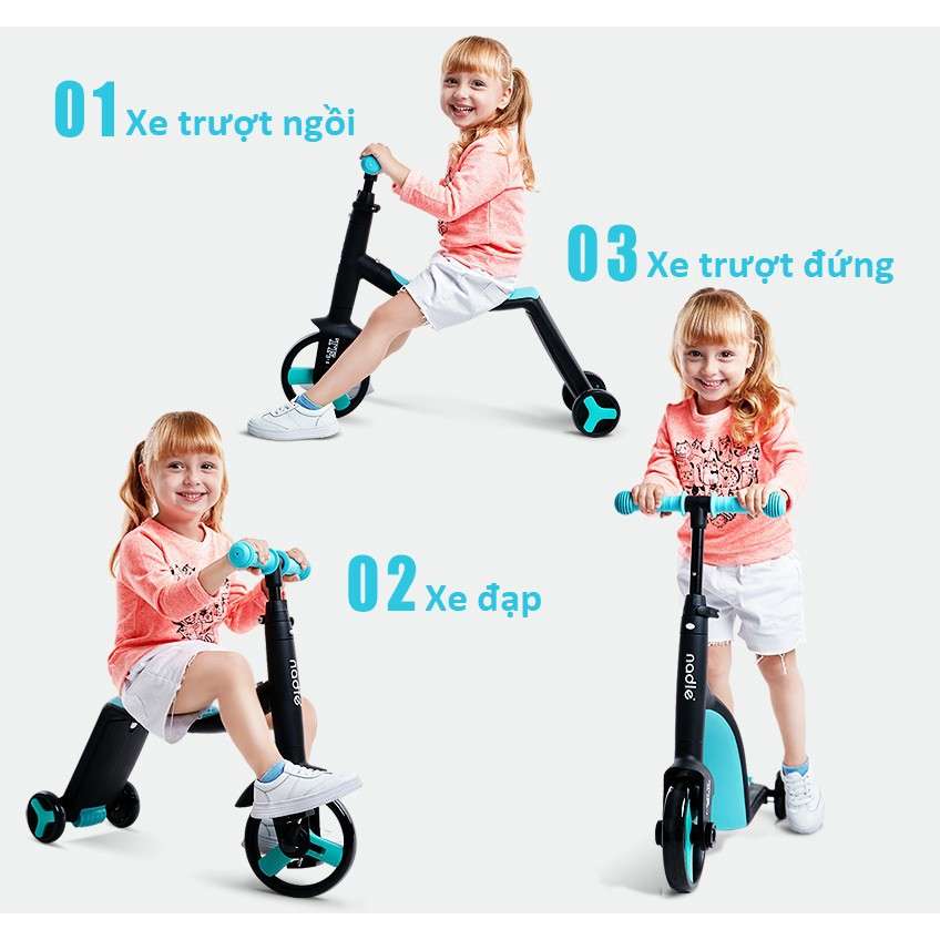 Xe Scooter Trẻ Em Cao Cấp - Nadle 3 in 1