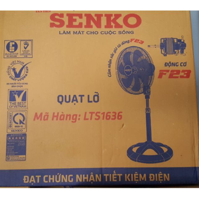 Combo 02 Quạt Senko Lts1636 tặng móc dán tường (giao màu ngẫu nhiên)