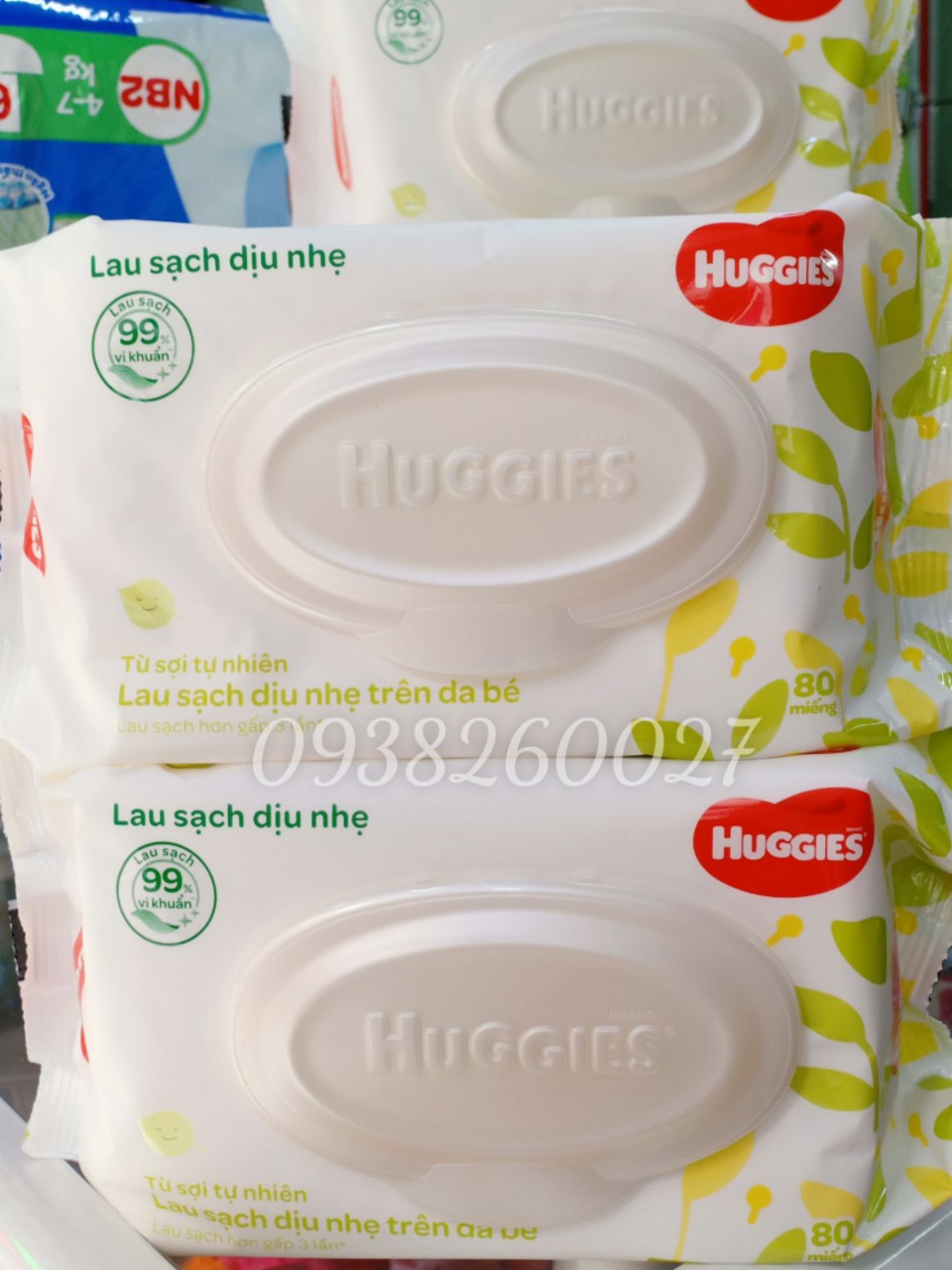 Khăn ướt Huggies không mùi 64 tờ