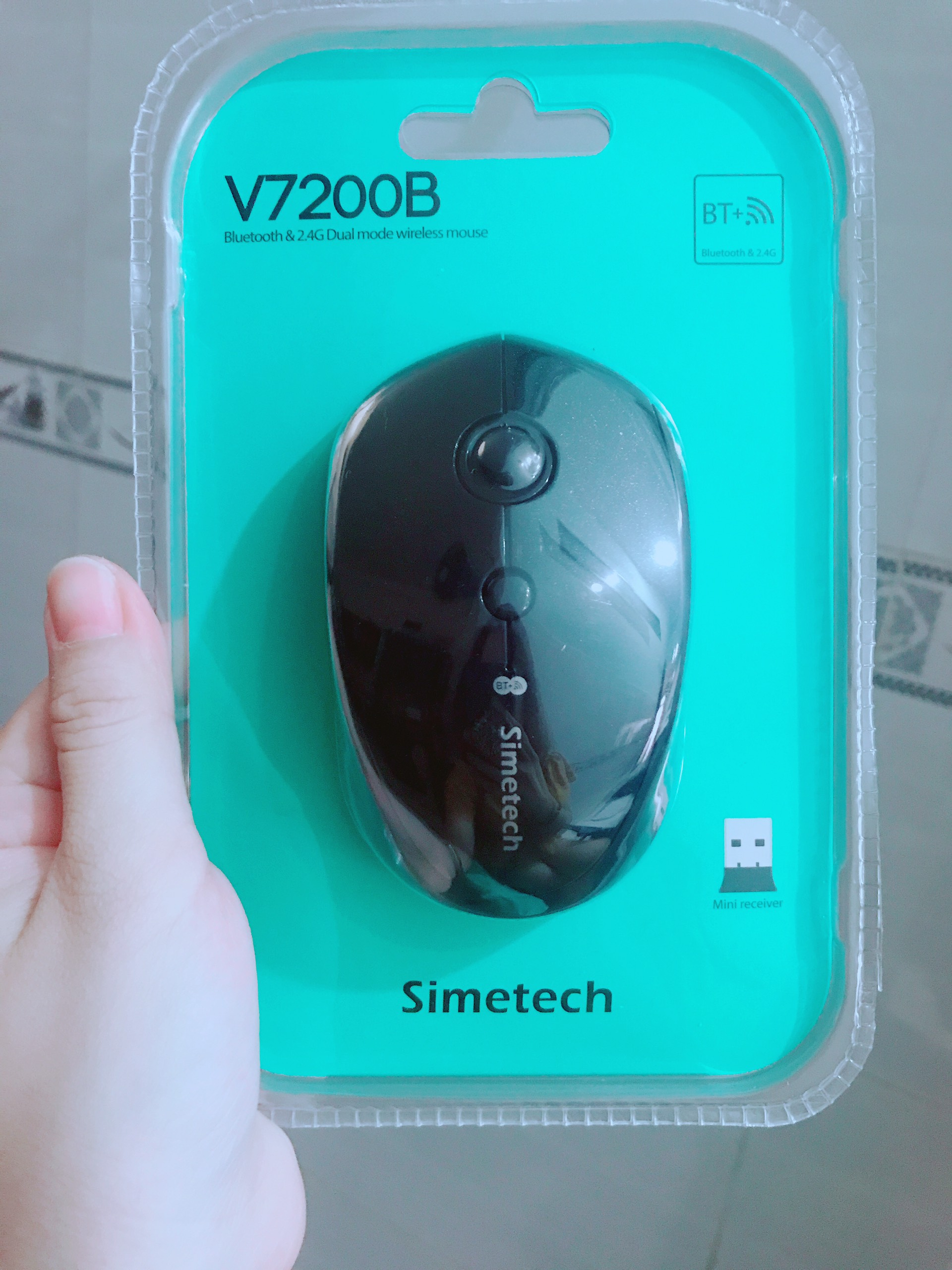 [HCM]CHUỘT BLUETOOTH + WIRELESS CHỐNG ỒN SIMETECH V7200B