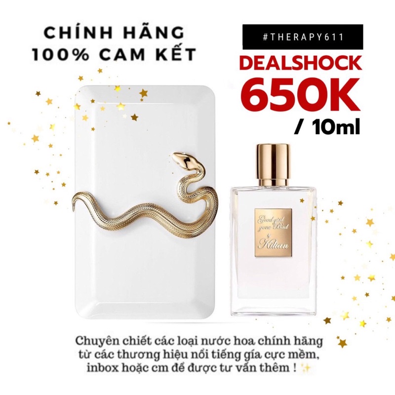 Mẫu Thử Nước hoa Kilian GOOD GIRL GONE BAD (Rắn đen) 5ml/10ml/20ml Spray / Chuẩn authentic