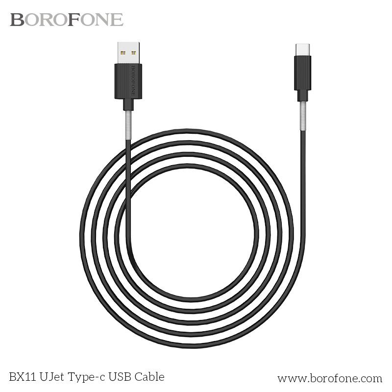 Cáp BOROFONE - BX11 đầu ngậm bọc sắt Lò Xo Chân Micro / Lightning / TypeC (BẢO HÀNH 12 THÁNG)