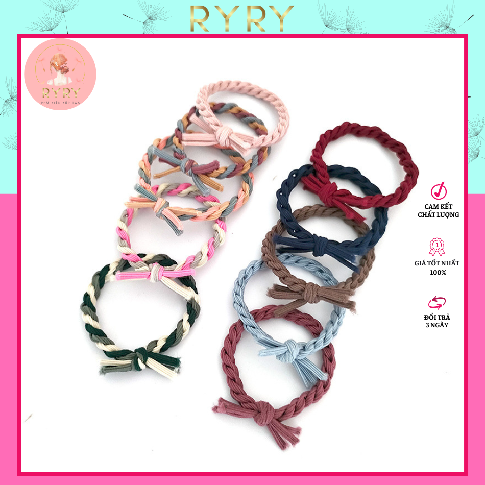Set Dây Cột Tóc Xoắn Đơn Giản Cho Nữ