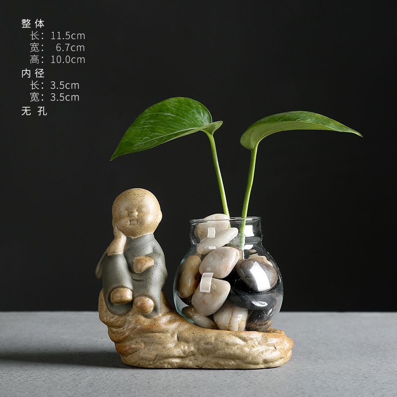 Chậu Thủy Tinh Chú Tiểu 4 Không