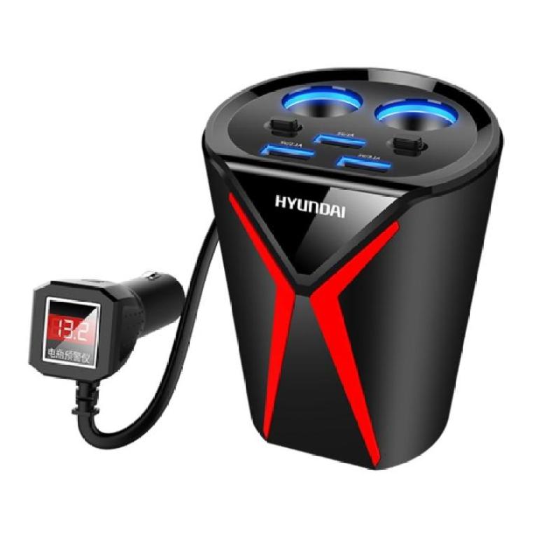 Bộ chia tẩu cốc ô tô, xe hơi HY-18 cao cấp tích hợp 2 tẩu chia, cổng sạc nhanh điện áp 3.1A, 12V (Màu đen)