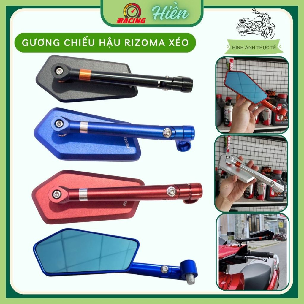 Kính chiếu hậu Rizoma Xéo màu đen- 1 chiếc bên trái