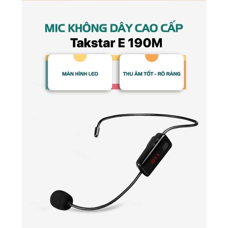 Micro trợ giảng kèm loa Takstar E190M không dây và có dây