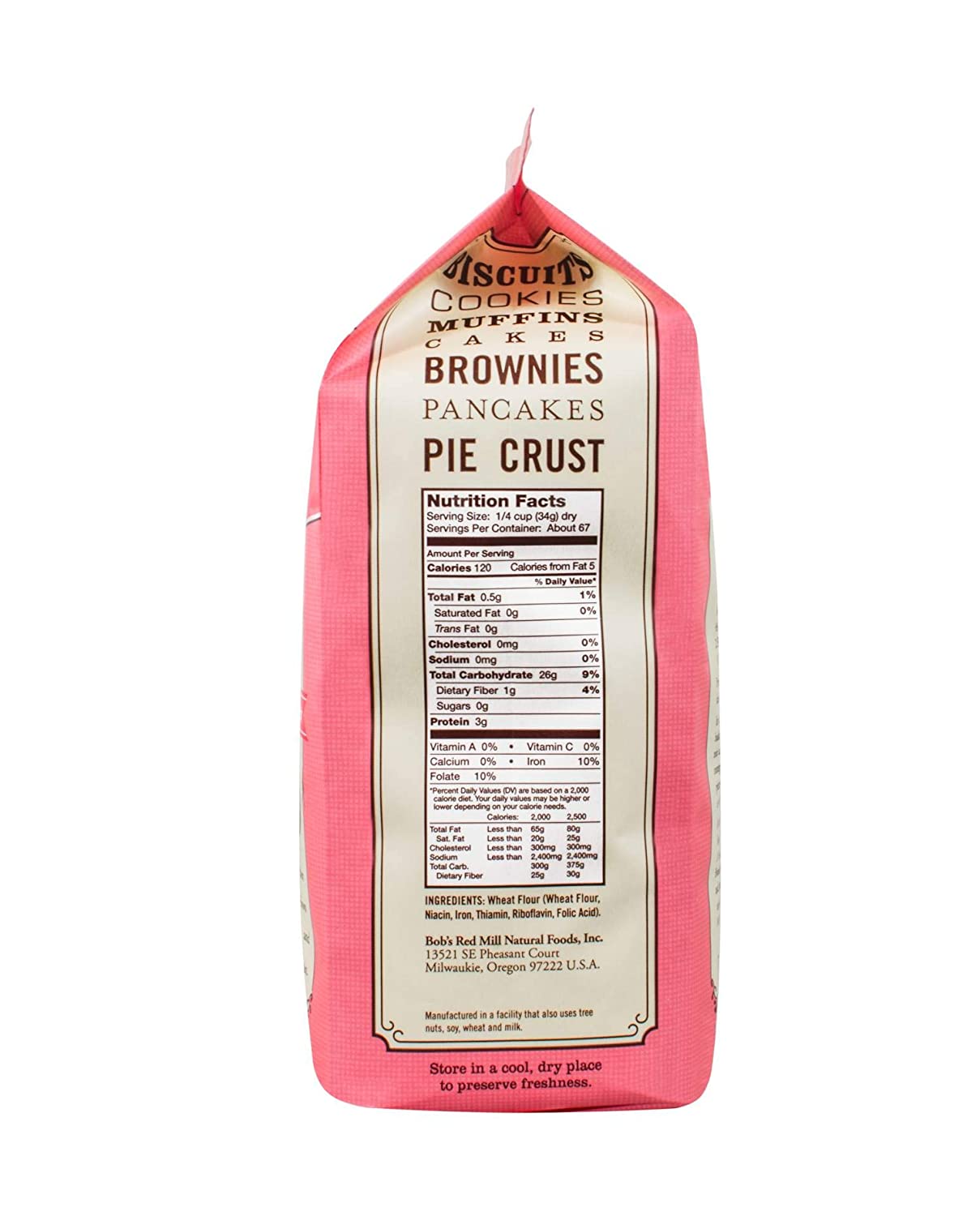Bob's Red Mill Flour, White Pastry Unbleached/ Organic Whole wheat, 5 lbs