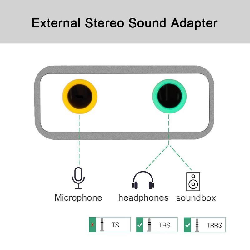 Cáp chia Mic và Loa từ cổng USB Type C - Sound card USB Type C 7.1 cao cấp