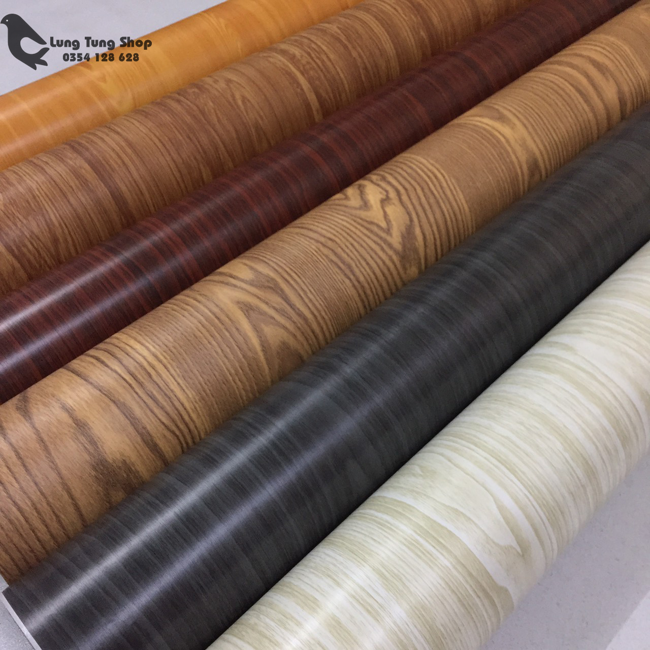 [HCM]Giấy dán tường có keo - decal gỗ trắng ( khổ 1,2m )
