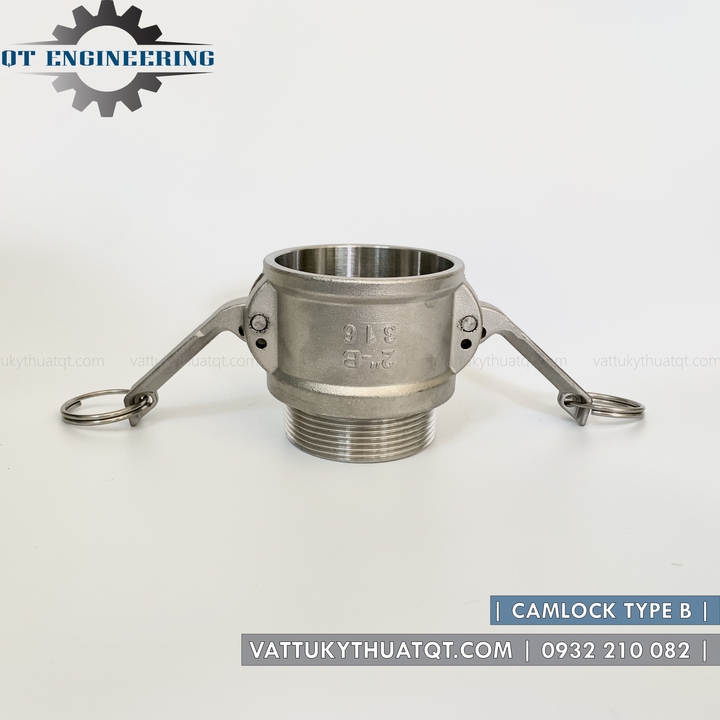 Khớp nối nhanh Camlock INOX 304 Kiểu B | DN65,DN80 (phi 76,90) [VATTUKYTHUATQT.COM]