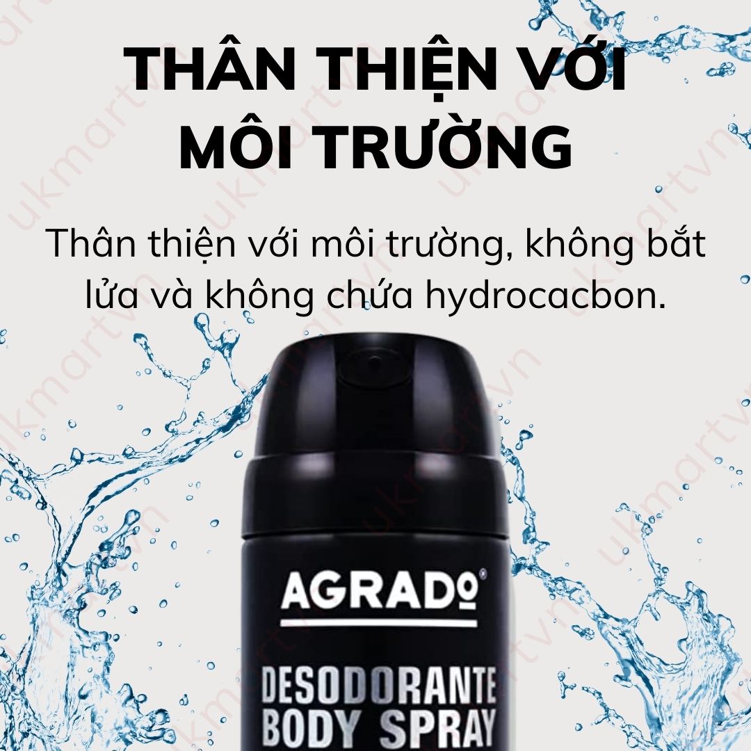 Xịt Khử Mùi Toàn Thân Nam Nữ Agrado Tây Ban Nha 150ml