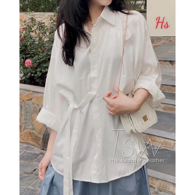 [FREESHIP + HOÀN TIỀN 50K] Áo Sơ Mi Lụa Eo Nơ Dài Tay 🦋 Áo Somi Nữ Buộc Eo Trơn 3 Màu 🦋