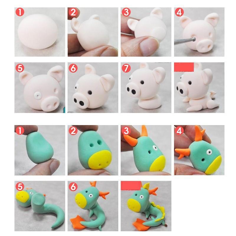 Đất sét Nhật (gói 12 màu) soft clay nguyên liệu slime