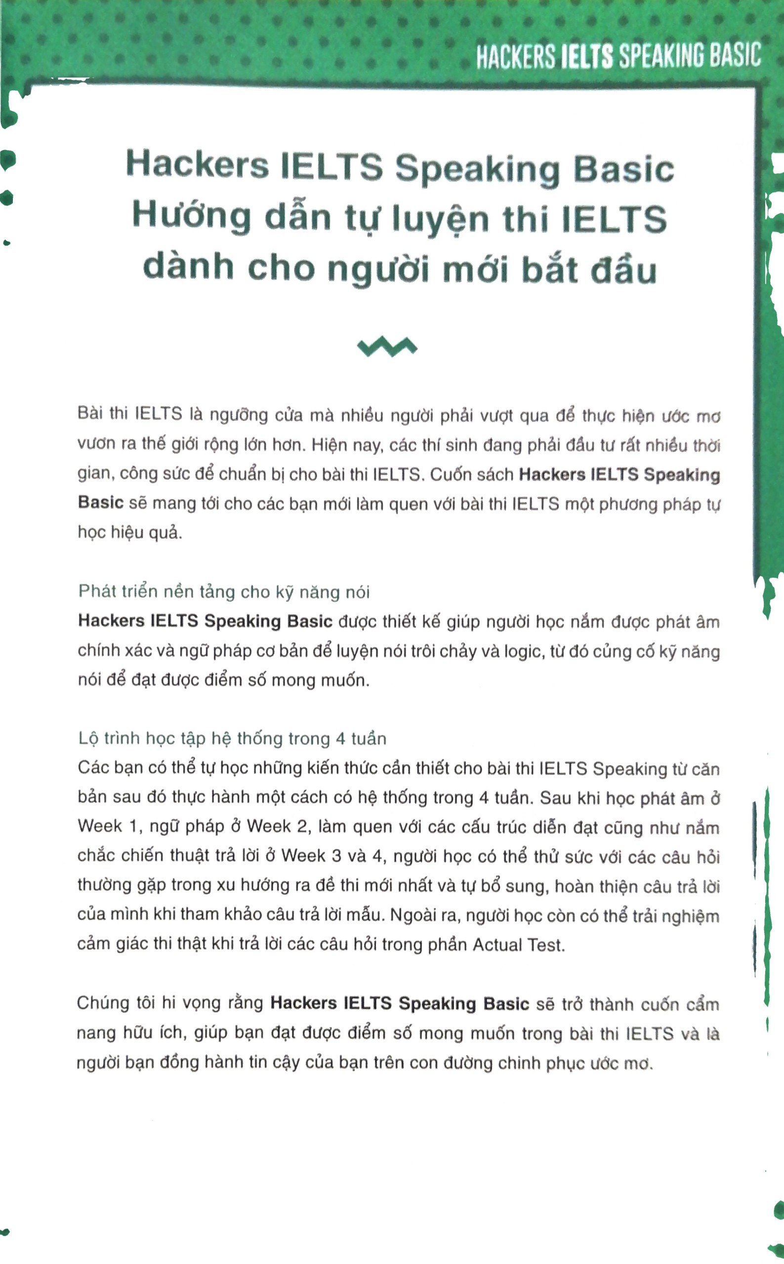 Sách - Hackers Ielts Basic - Speaking