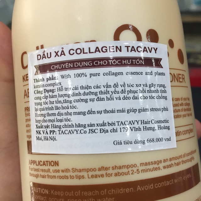 Cặp gội xả Collagen Tacavy 1000ml x2