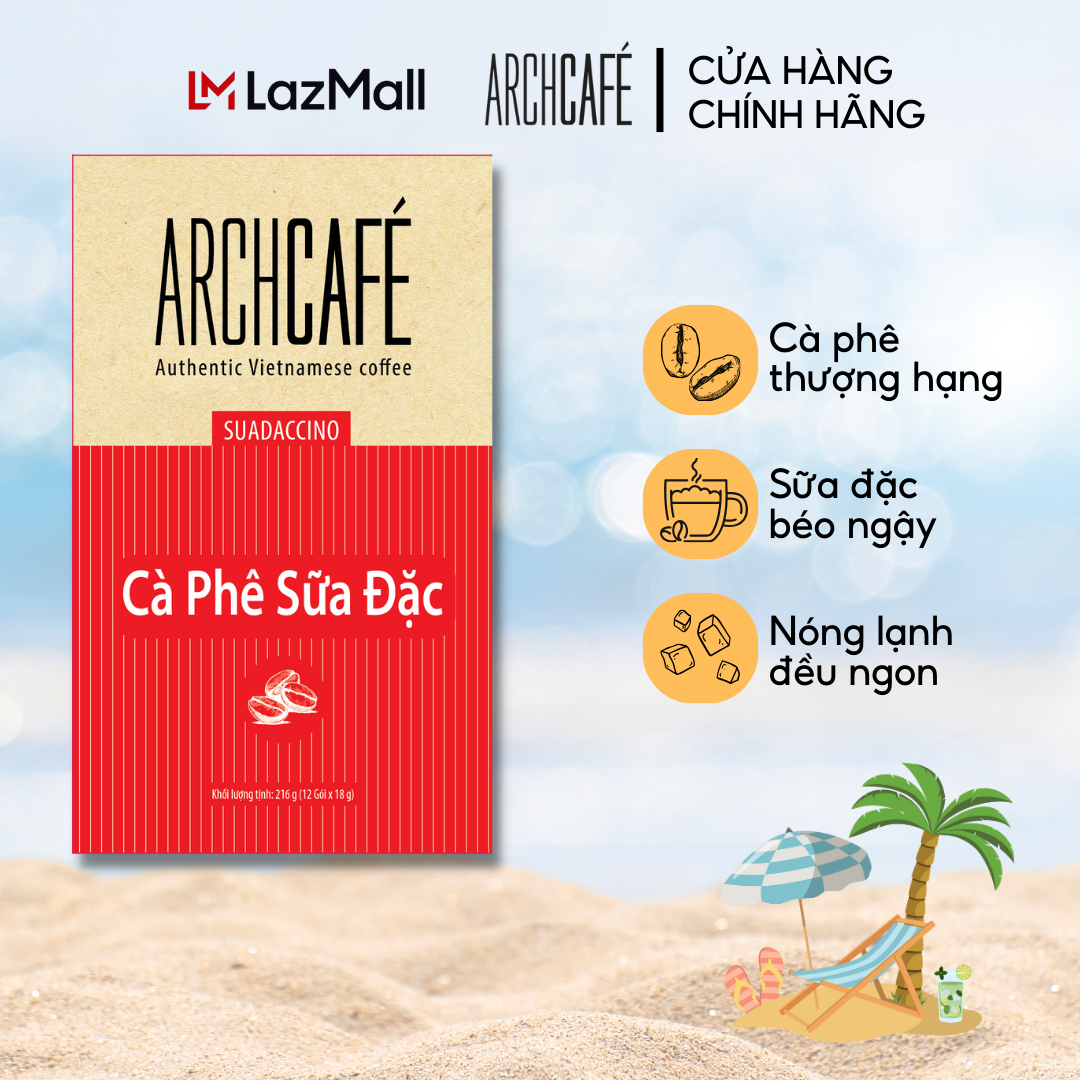 Ready Brew Coffee with Condensed milk - Instant Coffee Archcafe (12 sticks x 18g)